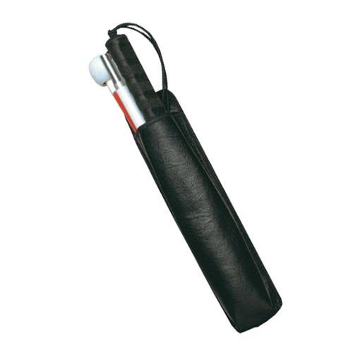 Mobility Cane Pouch - Black Leather - Click Image to Close